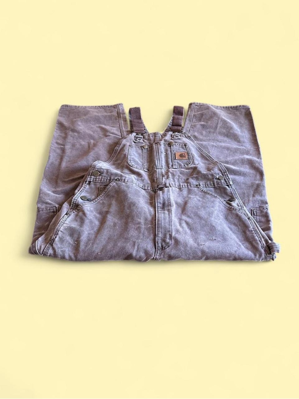 Vintage Carhartt Double Knee Overalls Dark Brown Men’s 34 Distressed Workwear